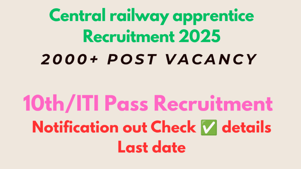 Central railway apprentice recruitment